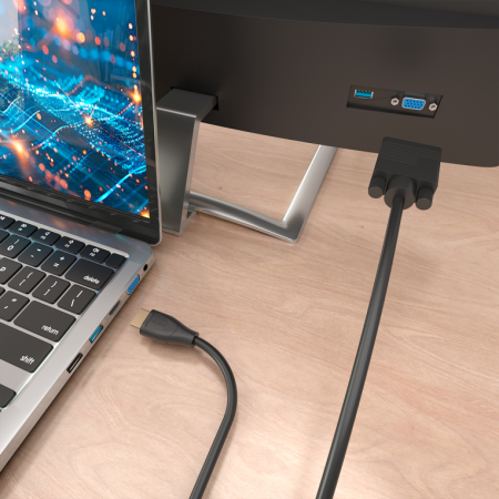 AISENS Cable Conversor HDMI a SVGA, HDMI A/M-SVGA/M, Negro, 1.0m