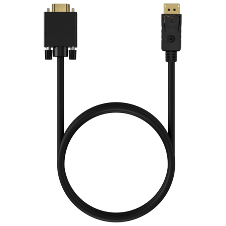 AISENS Cable Conversor DISPLAYPORT a VGA, DP/M-VGA/M, Negro, 1.0M