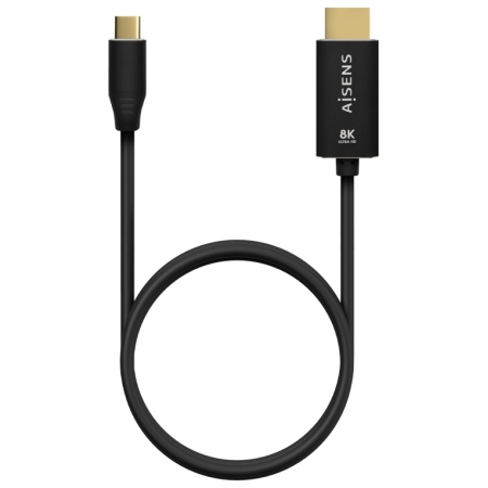 AISENS Cable Conversor Aluminio USB-C A HDMI 2.1 8k@60Hz, USB-C/M-HDMI/M, Negro, 1.0m