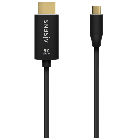 AISENS Cable Conversor Aluminio USB-C A HDMI 2.1 8k@60Hz, USB-C/M-HDMI/M, Negro, 2.0m