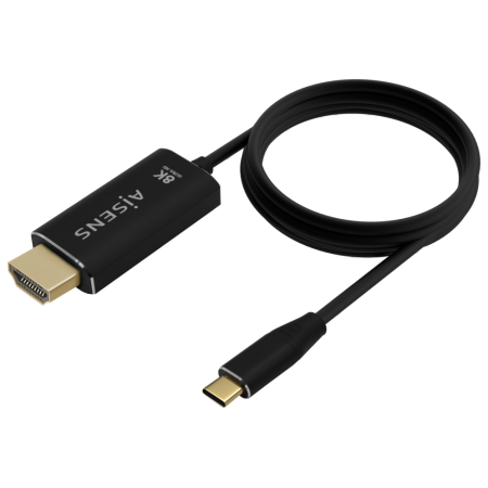 AISENS Cable Conversor Aluminio USB-C A HDMI 2.1 8k@60Hz, USB-C/M-HDMI/M, Negro, 2.0m
