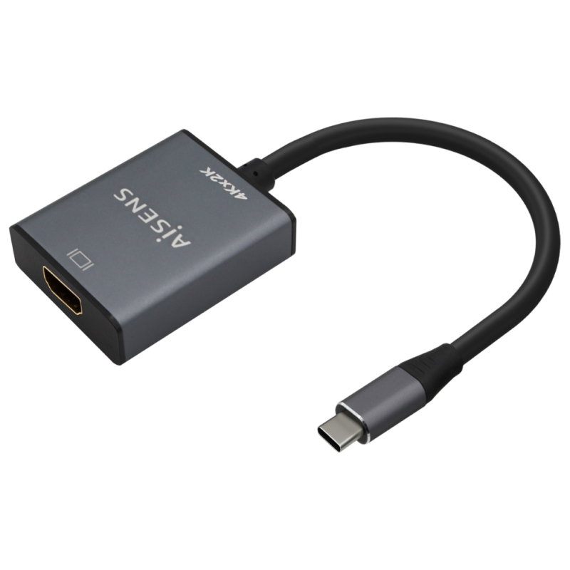 AISENS Conversor Aluminio USB-C A HDMI 4K@30Hz, USB-C/M-HDMI/H, Gris, 15cm