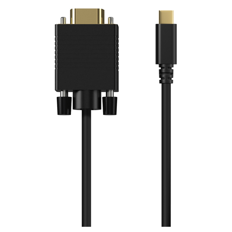 AISENS Cable Conversor USB-C a VGA, USB-C/M-HDB15/M, Negro, 0.8M