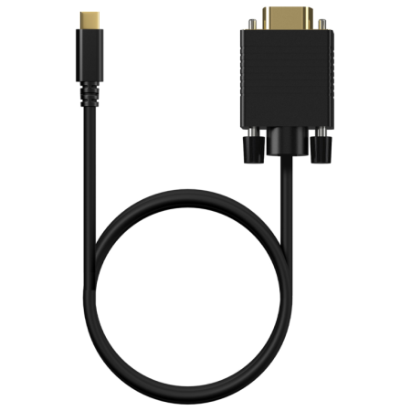 AISENS Cable Conversor USB-C a VGA, USB-C/M-HDB15/M, Negro, 0.8M