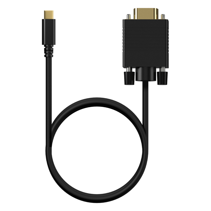 AISENS Cable Conversor USB-C a VGA, USB-C/M-HDB15/M, Negro, 0.8M