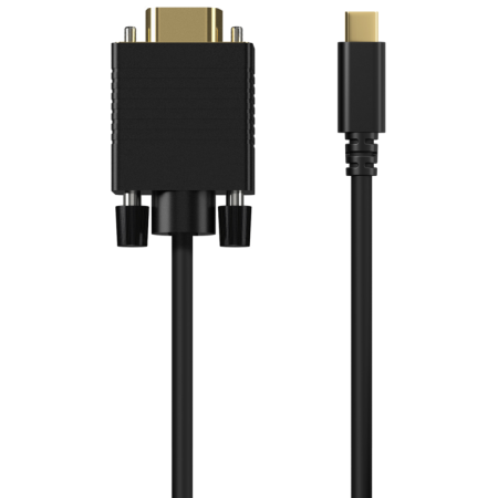 AISENS Cable Conversor USB-C a VGA, USB-C/M-HDB15/M, Negro, 1.8M
