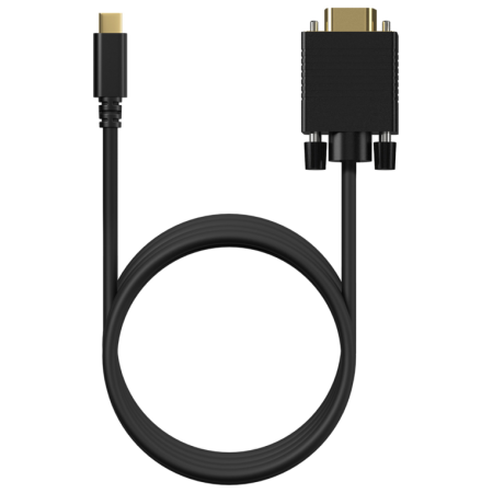 AISENS Cable Conversor USB-C a VGA, USB-C/M-HDB15/M, Negro, 1.8M