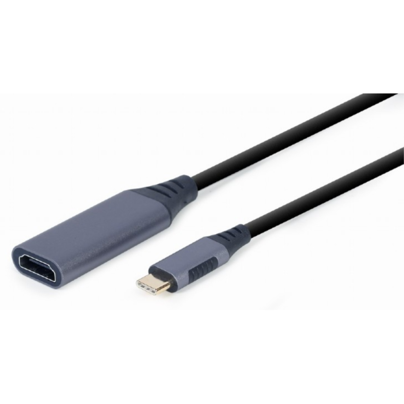 Gembird A-USB3C-HDMI-01 adaptador de cable de vídeo 0,15 m USB Tipo C HDMI tipo A (Estándar) Negro, Gris