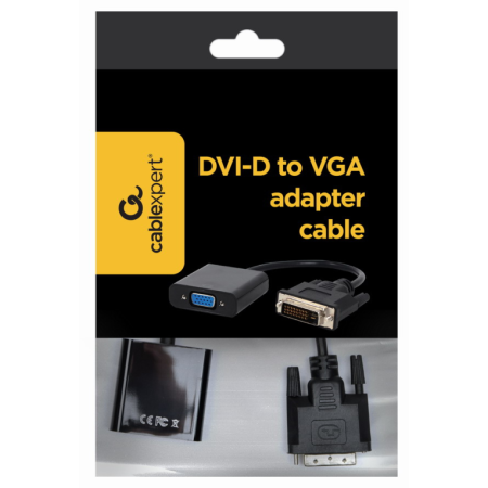 Gembird A-DVID-VGAF-01 adaptador de cable de vídeo 0,2 m DVI-D VGA (D-Sub) Negro