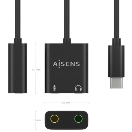 AISENS A109-0767 cambiador de género para cable 2x 3.5 mm
