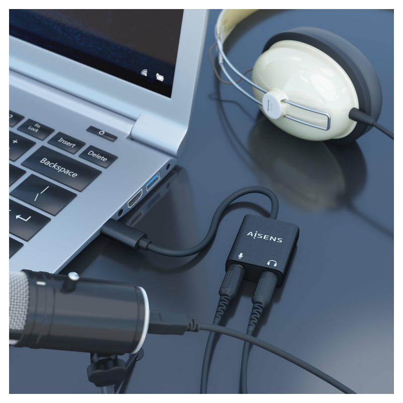AISENS A109-0767 cambiador de género para cable 2x 3.5 mm