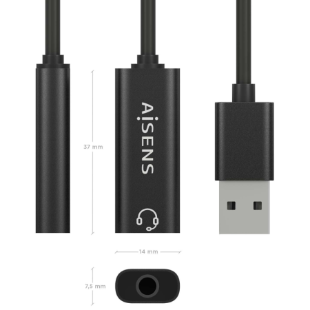 AISENS A106-0770 cambiador de género para cable 3,5 mm