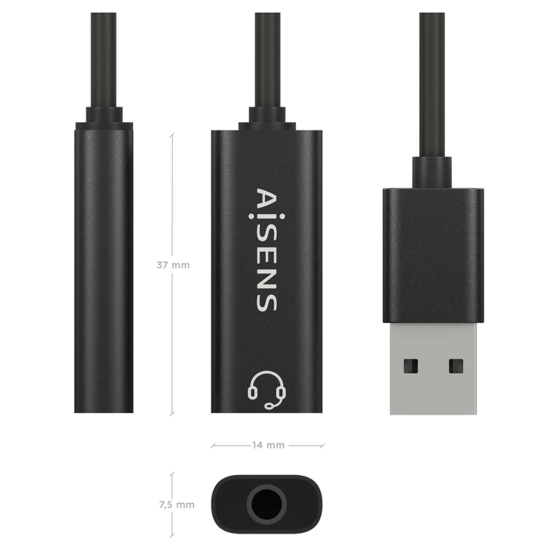 AISENS A106-0770 cambiador de género para cable 3,5 mm