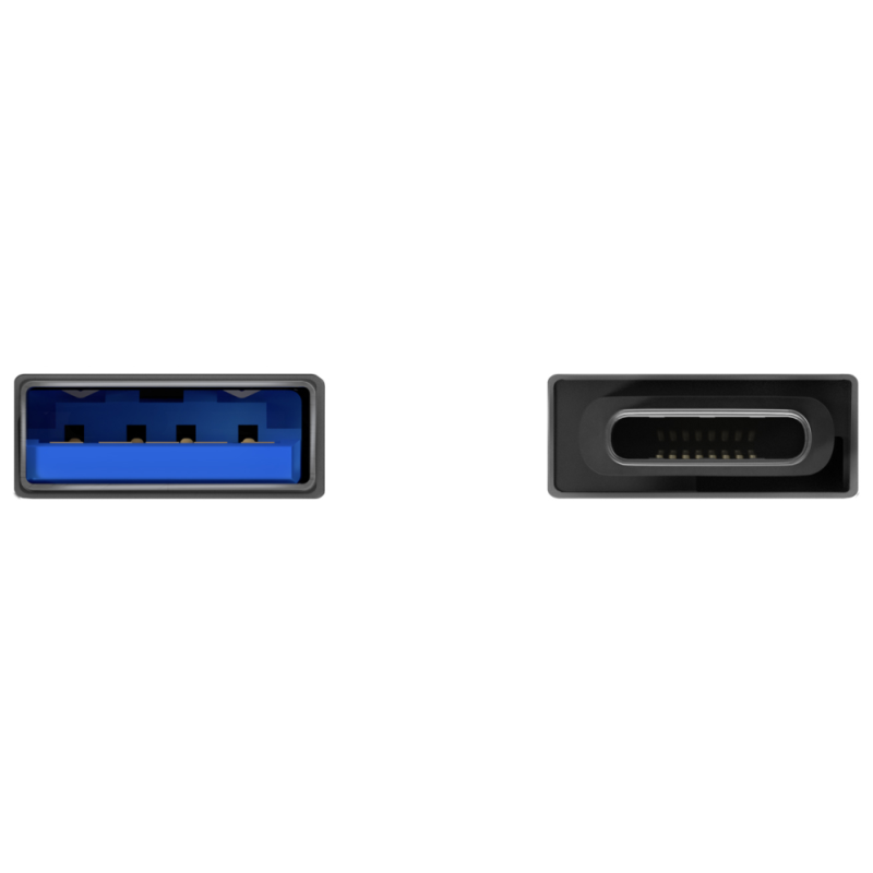 AISENS Mini Adaptador Aluminio USB 3.2 Gen1 3A, Tipo USB-C/M-A/H, Gris