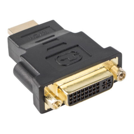 Lanberg AD-0014-BK cambiador de género para cable HDMI DVI-D (F) (24 + 5) Negro
