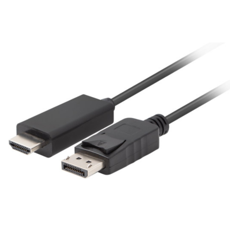 Lanberg CA-DPHD-11CC-0018-BK cambiador de género para cable DisplayPort HDMI Negro