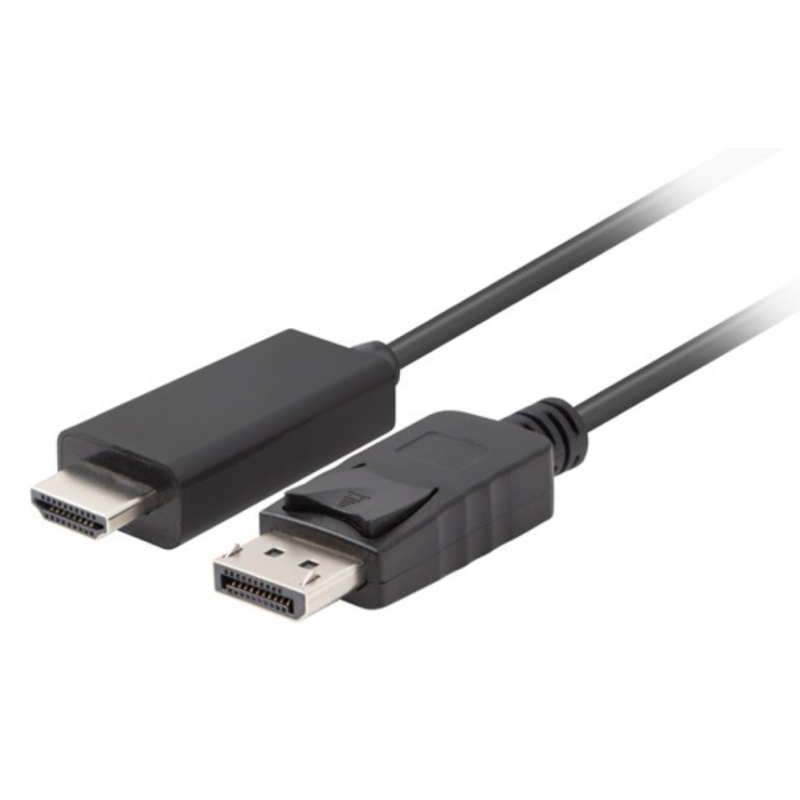 Lanberg CA-DPHD-11CC-0018-BK cambiador de género para cable DisplayPort HDMI Negro
