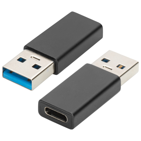 Ewent EW9650 cambiador de género para cable USB Type-A USB Type-C Negro