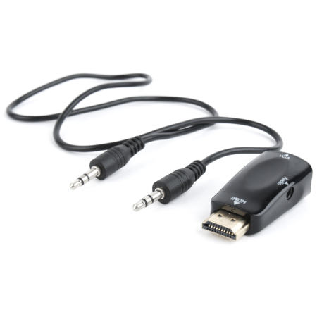 Gembird A-HDMI-VGA-02 cambiador de género para cable VGA (D-Sub) Negro