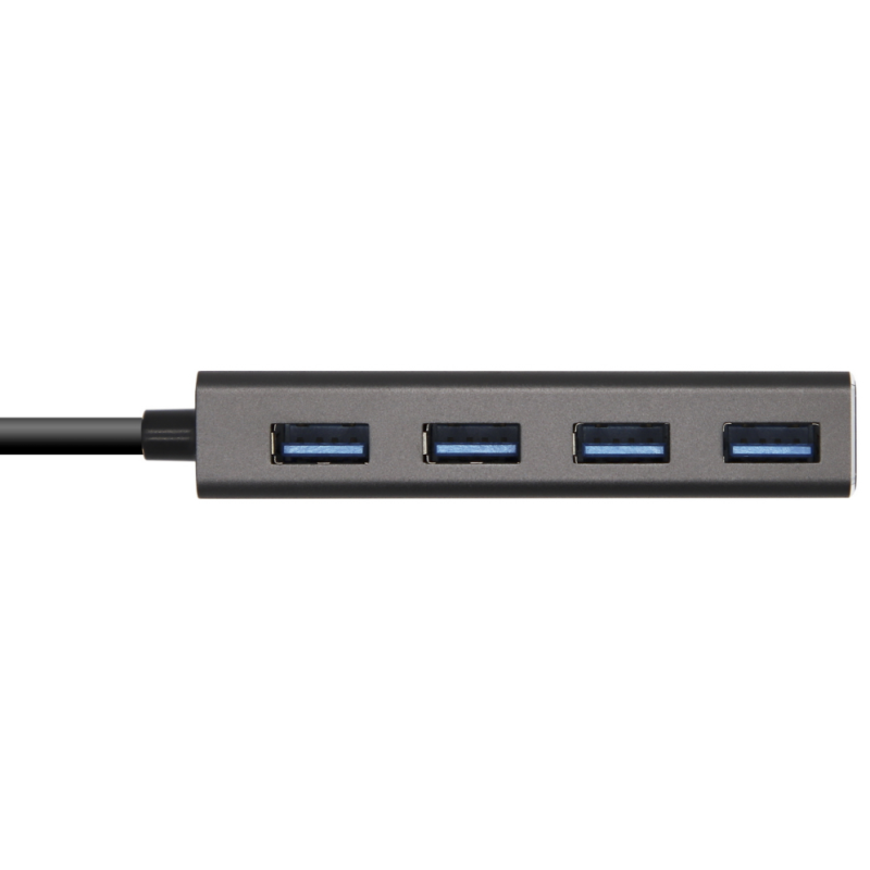 AISENS Hub USB 3.1 USB-C, USB-C/M - 4 x Tipo A/H, Gris, 15 cm