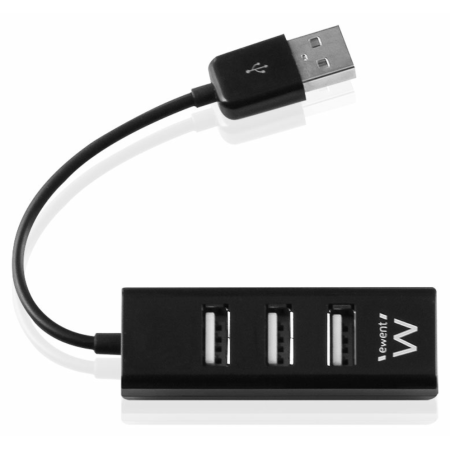 Ewent EW1123 hub de interfaz USB 2.0 480 Mbit/s Negro