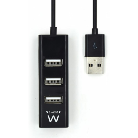 Ewent EW1123 hub de interfaz USB 2.0 480 Mbit/s Negro