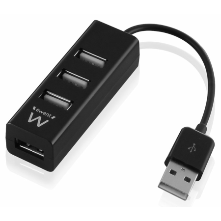 Ewent EW1123 hub de interfaz USB 2.0 480 Mbit/s Negro