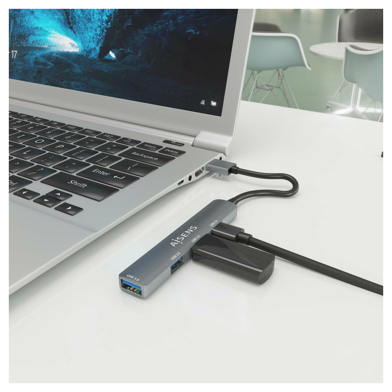 AISENS A106-0859 hub de interfaz USB 3.2 Gen 1 (3.1 Gen 1) Type-A 5000 Mbit/s