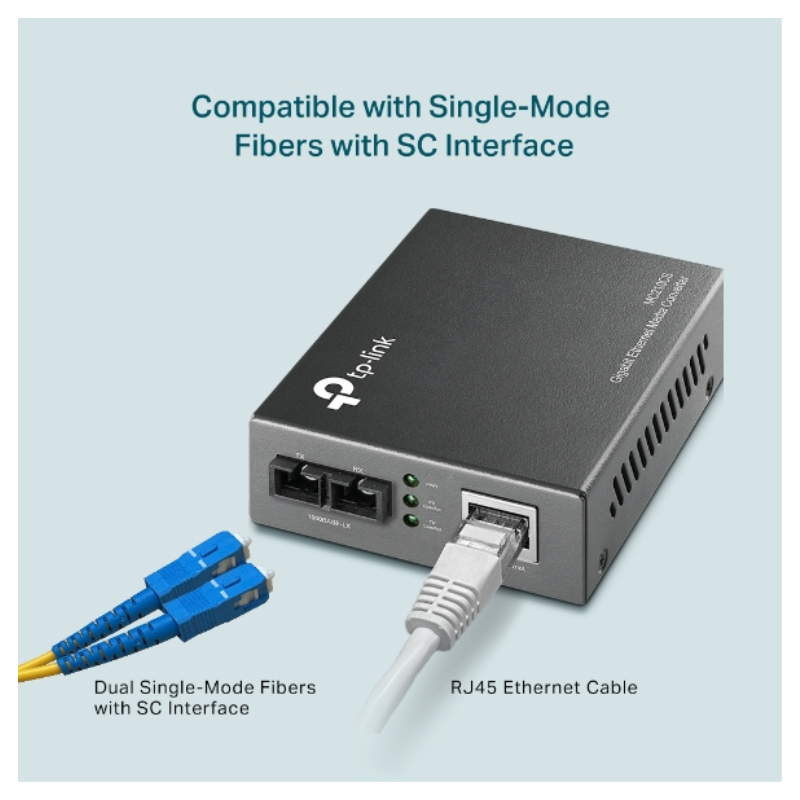 TP-Link MC210CS convertidor de medio 1000 Mbit/s 1310 nm Monomodo Negro