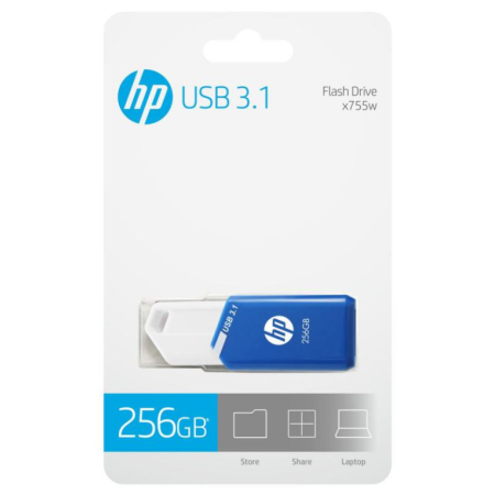 HP x755w unidad flash USB 256 GB USB tipo A 3.2 Gen 1 (3.1 Gen 1) Azul, Blanco