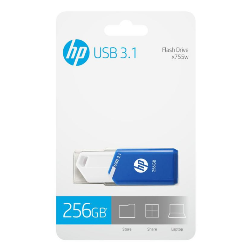 HP x755w unidad flash USB 256 GB USB tipo A 3.2 Gen 1 (3.1 Gen 1) Azul, Blanco