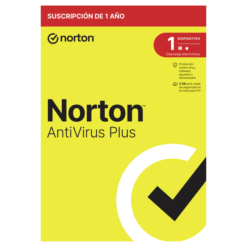 Norton AntiVirus Plus Seguridad de antivirus Base Español 1 licencia(s) 1 año(s)