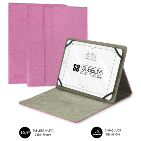SUBBLIM Funda Tablet Clever Stand Tablet Case 10,1″ Pink
