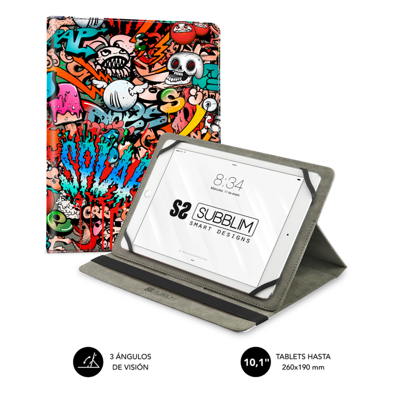 SUBBLIM Funda Tablet Universal TRENDY CASE GRAFFITI 10.1″