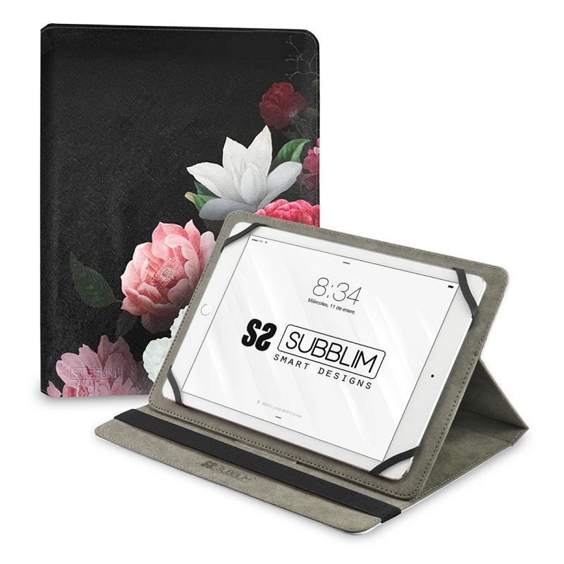 SUBBLIM Funda Tablet Universal TRENDY CASE ROSAS 11″