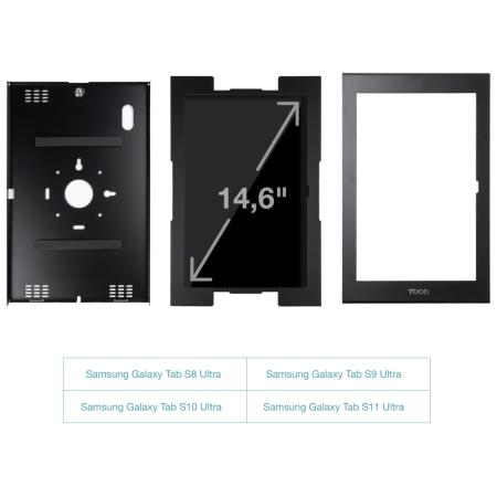TooQ Marco Antirrobo para Tablets de 14,6”, Negro