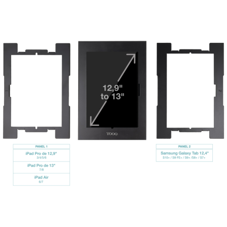 TooQ Marco Antirrobo para Tablets de 12,4” a 13”, Negro