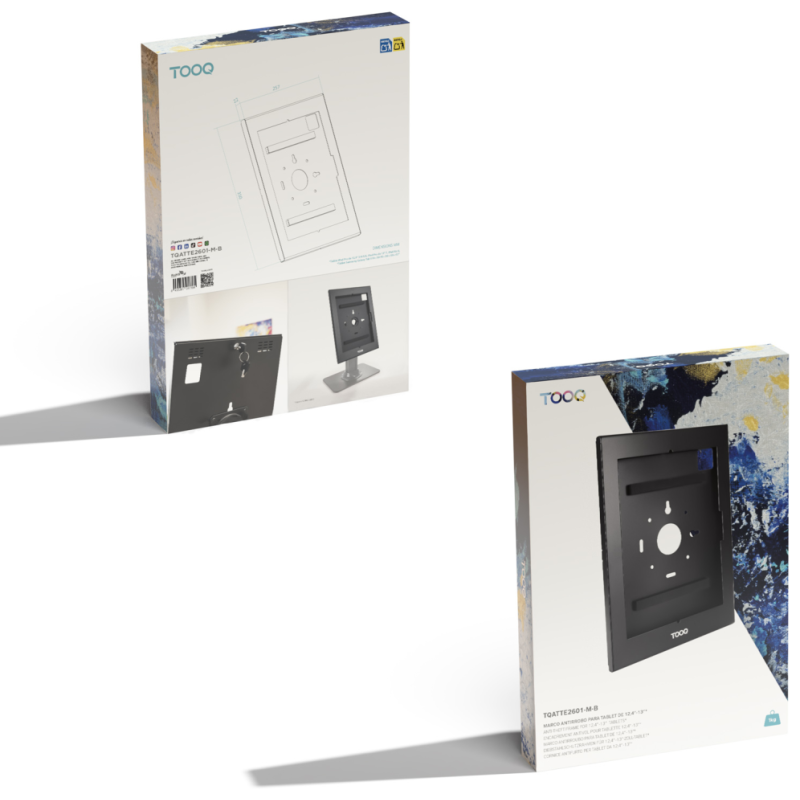 TooQ Marco Antirrobo para Tablets de 12,4” a 13”, Negro