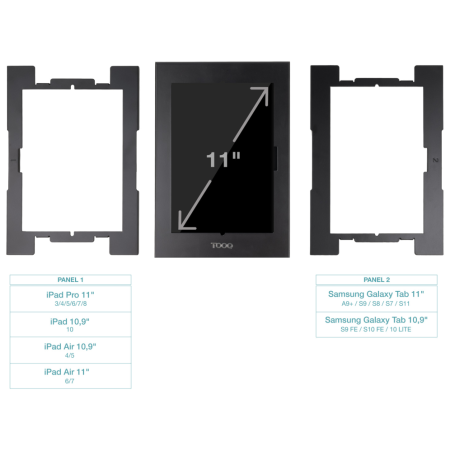 TooQ Marco Antirrobo para Tablets de 11”, Negro
