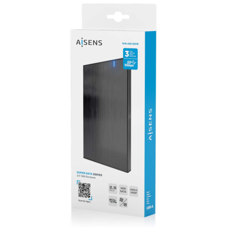 AISENS ASE-2527B caja para disco duro externo Carcasa de disco duro/SSD 2.5″