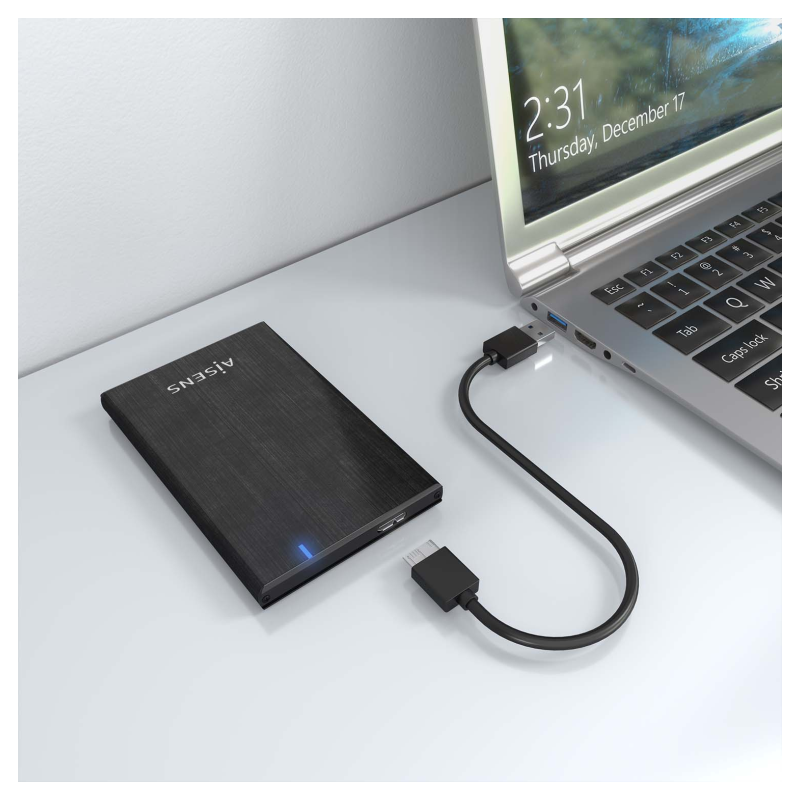 AISENS ASE-2528B caja para disco duro externo Carcasa de disco duro/SSD 2.5″