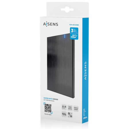 AISENS ASE-2528B caja para disco duro externo Carcasa de disco duro/SSD 2.5″