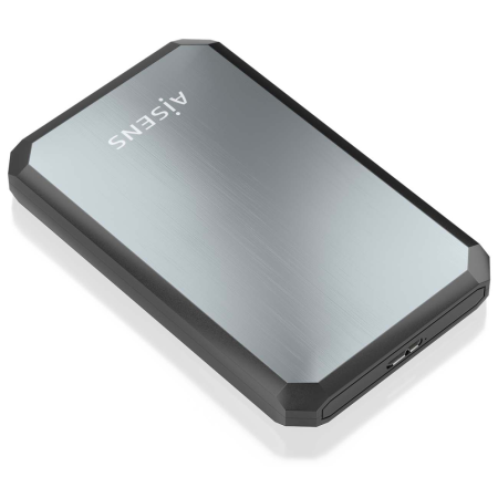 AISENS ASE-2529B caja para disco duro externo Carcasa de disco duro/SSD Negro, Gris 2.5″