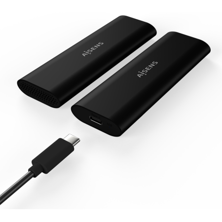 AISENS Caja Externa M.2 (NGFF) ASM2-014B SATA/NVMe A USB3.1 Gen2, Negro