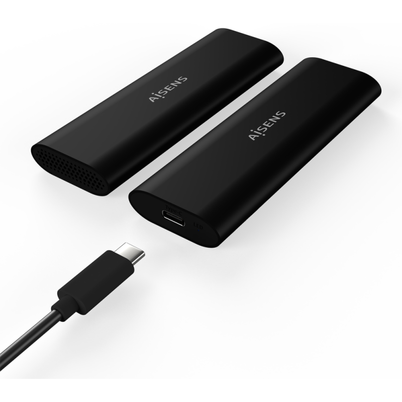 AISENS Caja Externa M.2 (NGFF) ASM2-014B SATA/NVMe A USB3.1 Gen2, Negro