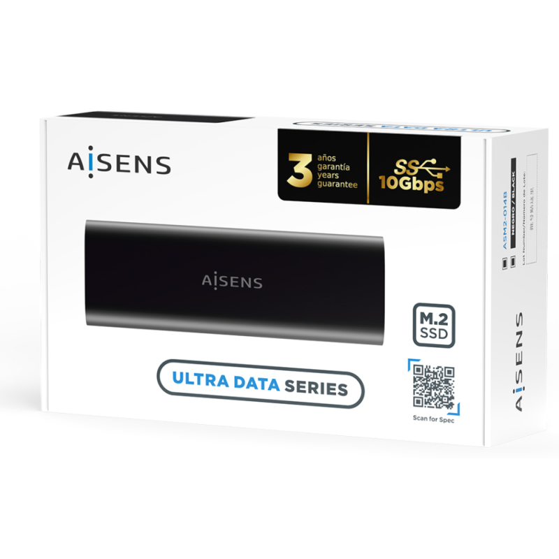 AISENS Caja Externa M.2 (NGFF) ASM2-014B SATA/NVMe A USB3.1 Gen2, Negro