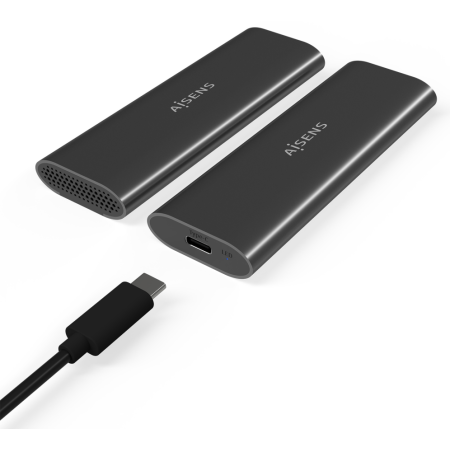 AISENS ASM2-015GR caja para disco duro externo Caja externa para unidad de estado sólido (SSD) Gris M.2