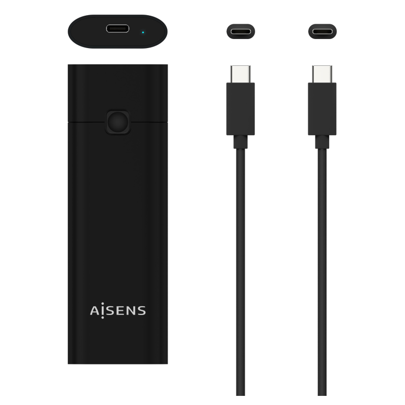 AISENS Caja Externa M.2 (NGFF) ASM2-020B NVMe a USB3.2 GEN2, Negra
