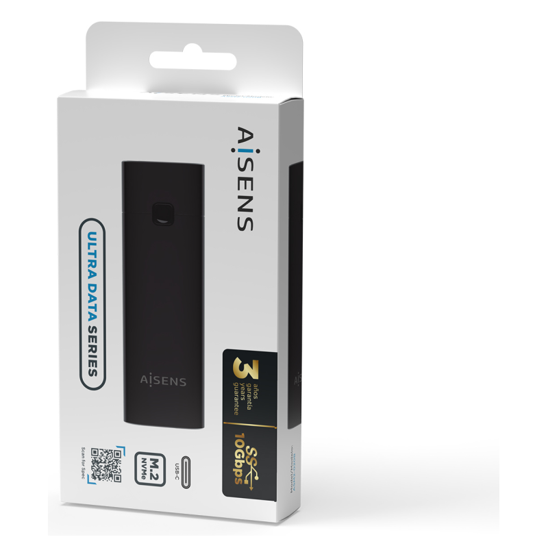 AISENS Caja Externa M.2 (NGFF) ASM2-020B NVMe a USB3.2 GEN2, Negra