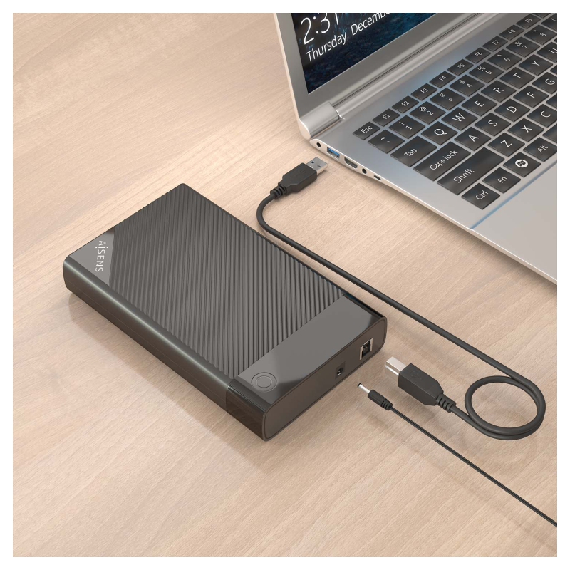 AISENS ASE-3529B caja para disco duro externo Caja de disco duro (HDD) Negro 3.5″